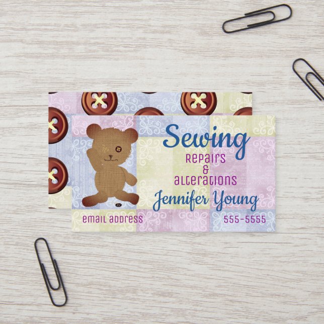 Sewing Business Card (Front/Back In Situ)