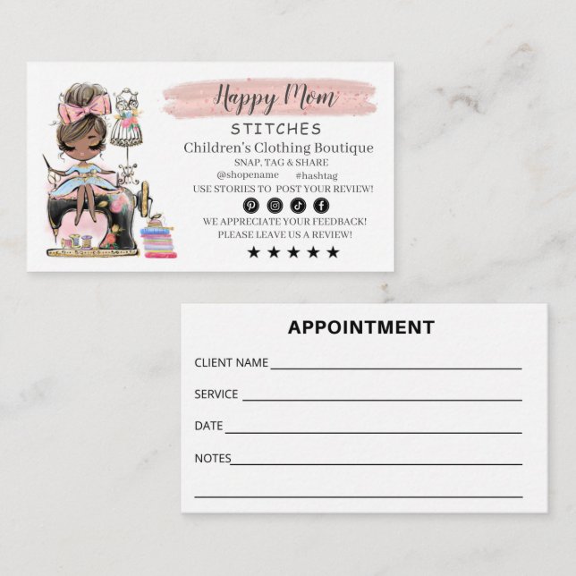  Sewing Business Card Fashion Designer  (Front/Back)
