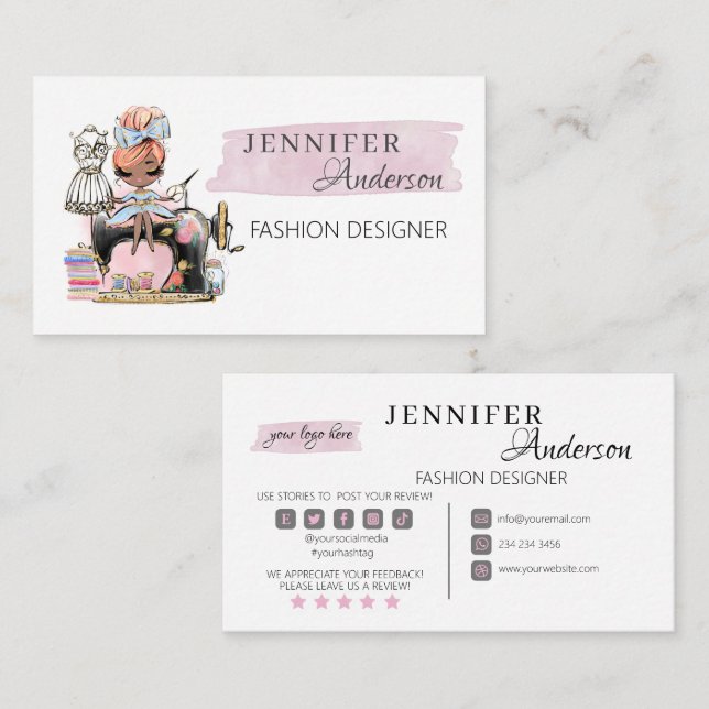 Sewing Business Card Fashion Designer  (Front/Back)
