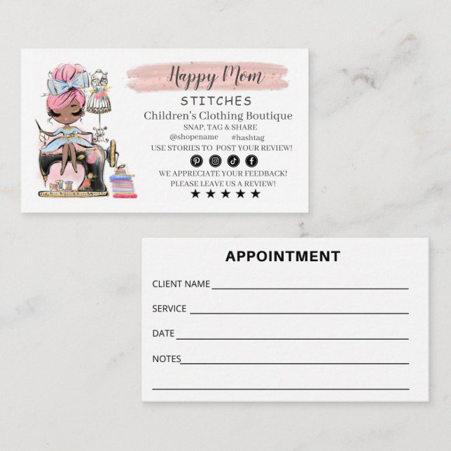  Sewing Business Card Fashion Designer  (Front/Back)