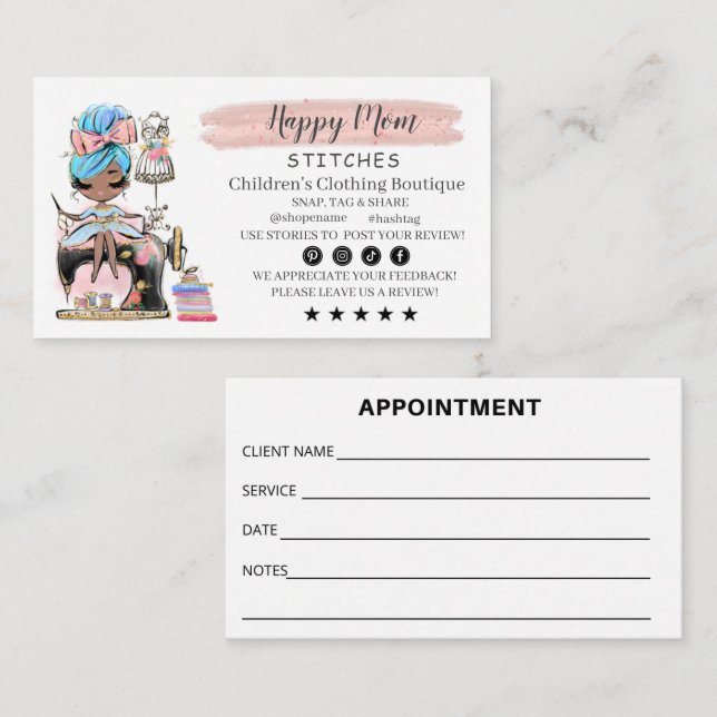  Sewing Business Card Fashion Designer  (Front/Back)