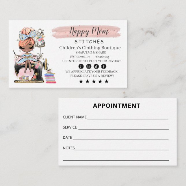  Sewing Business Card Fashion Designer  (Front/Back)