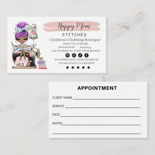  Sewing Business Card Fashion Designer  (Front/Back)