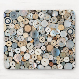 Sewing - Buttons - Lots of white buttons Mouse Mat