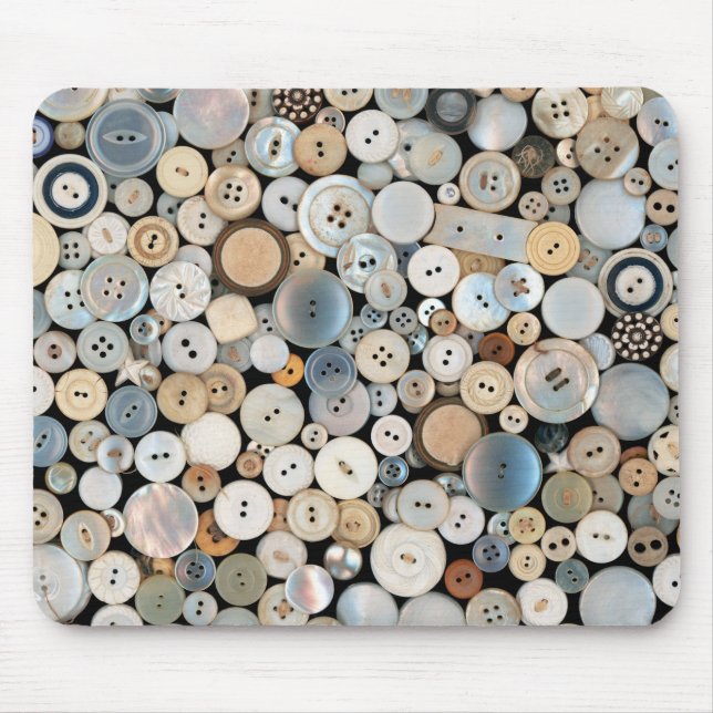 Sewing - Buttons - Lots of white buttons Mouse Mat (Front)