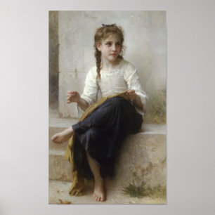 Sewing by William-Adolphe Bouguereau Poster