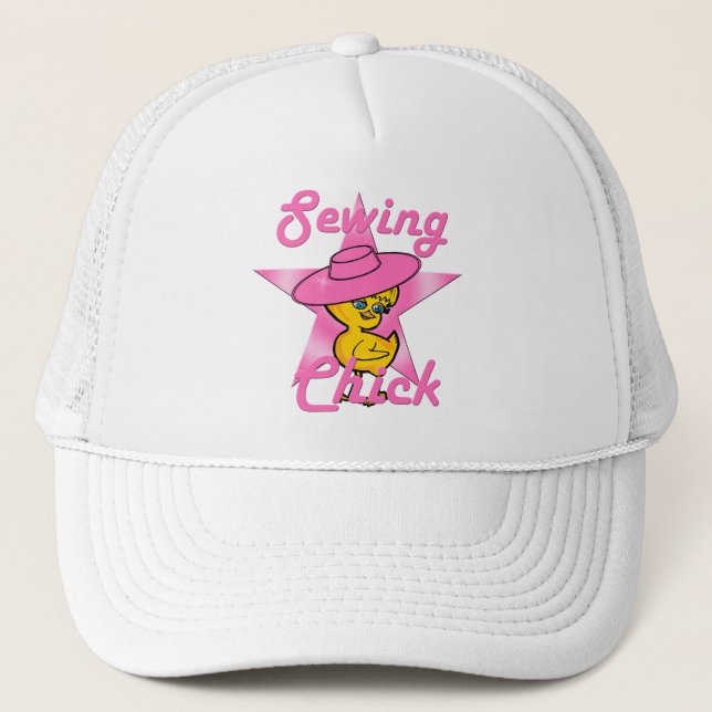 Sewing Chick #8 Trucker Hat (Front)