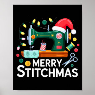 Sewing Christmas Xmas Quilting Merry Mas  Poster