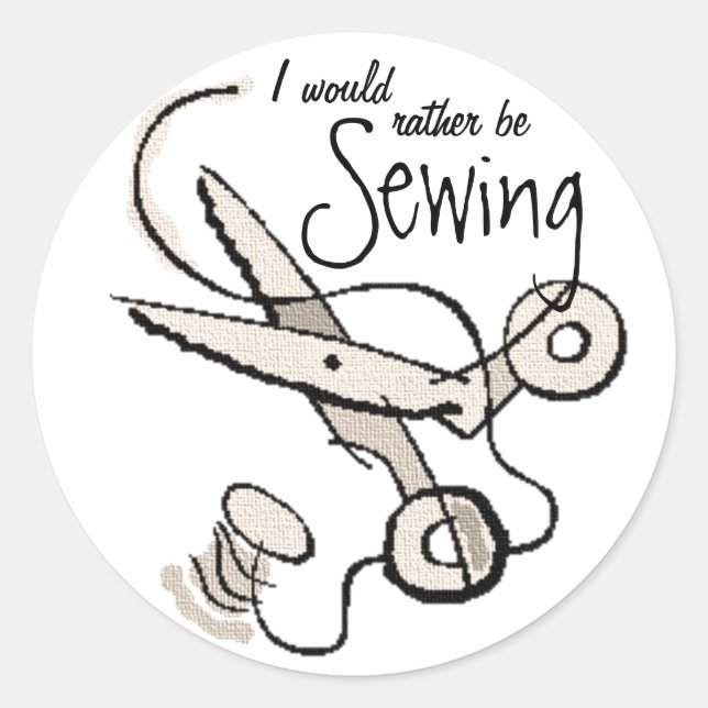 Sewing Classic Round Sticker (Front)