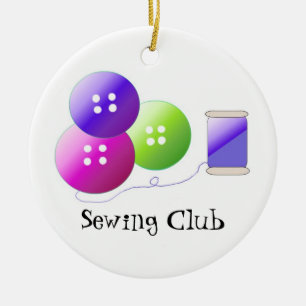 Sewing Club - Notions Ceramic Tree Decoration