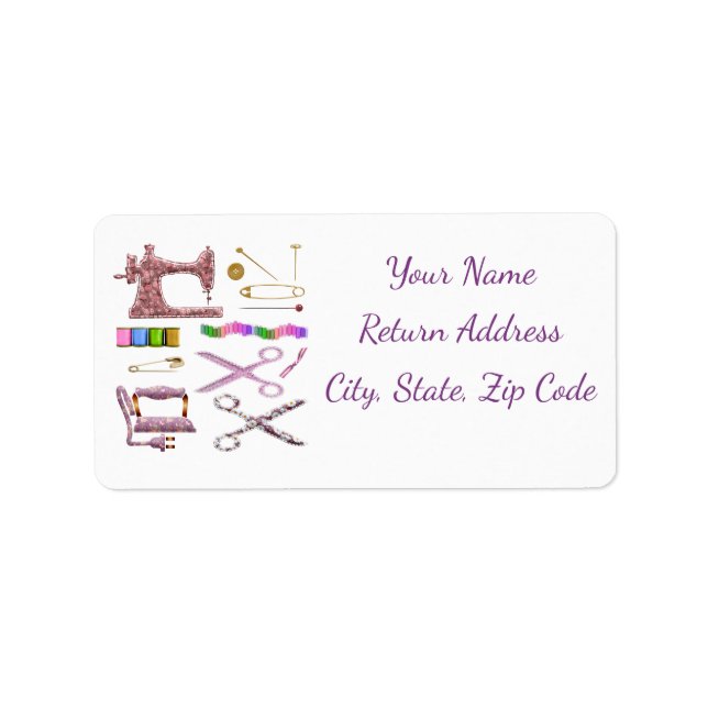 Sewing Crafts Clothes Design Personalise Address Label (Front)