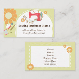 Sewing Daisy Green Business Card