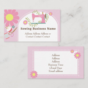 Sewing Daisy Pink Business Card