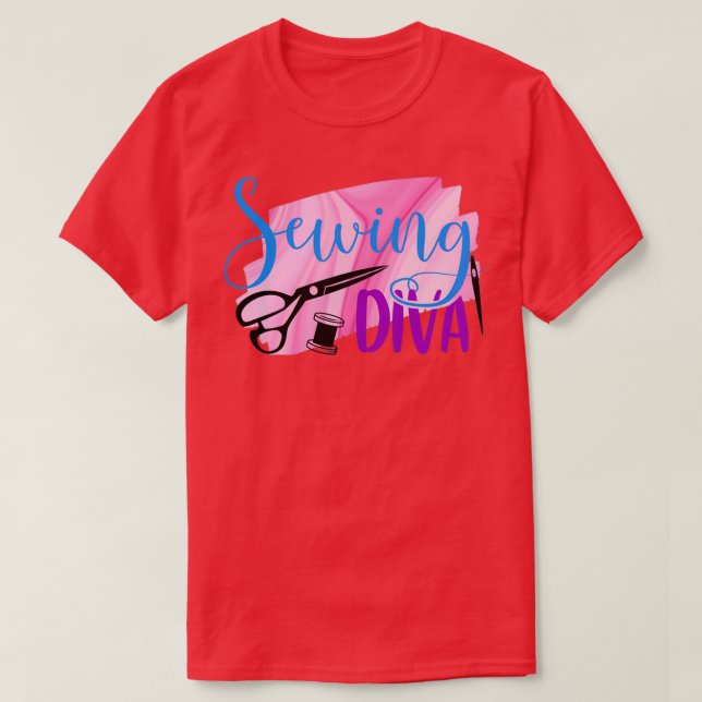 Sewing Diva Quilting for Seamstress  T-Shirt (Design Front)