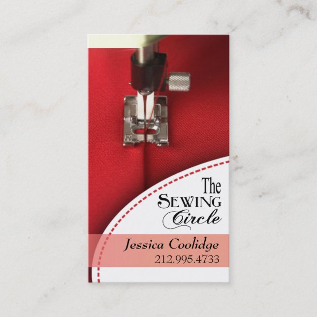 Sewing: Dressmaker, Tailor, Designer, Seamstress Business Card (Front)