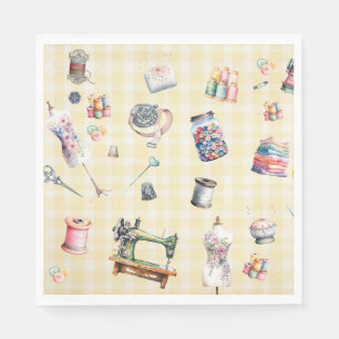 Sewing ephemera, sewing circle, party napkin