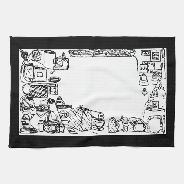 Sewing Fabric Home Decor American MoJo Kitchen Tow Tea Towel (Horizontal)
