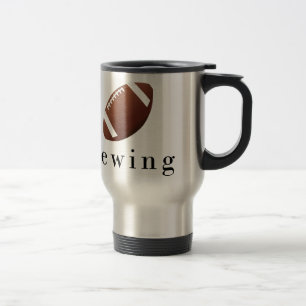 Sewing Football Funny Hilarious T-Shirt Travel Mug