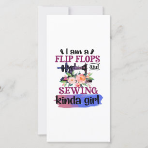Sewing Gift   I Am A Flip Flops And Sewing Thank You Card