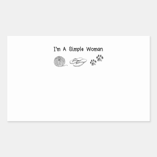 Sewing Gift | I'm A Simple Woman Rectangular Sticker (Front)