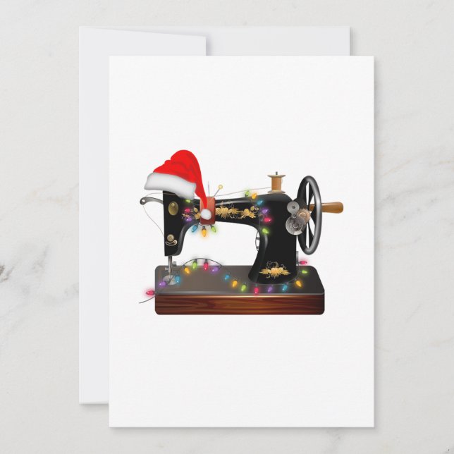 Sewing Gift | Merry Christmas Sewing Lover Thank You Card (Front)