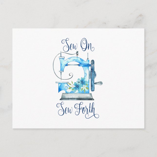 Sewing Gift | Sew On Sew Forth Announcement Postcard (Front)