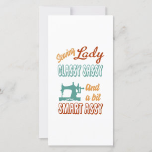 Sewing Gift Sewing Lady Class Sassy Thank You Card
