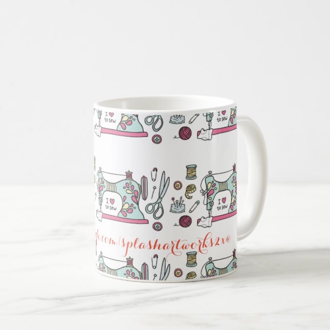 "Sewing Heart" Coffee Mug (Front Right)