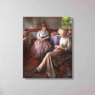 Sewing - I can watch her sew for hours Canvas Print
