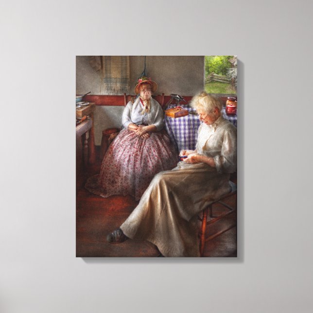 Sewing - I can watch her sew for hours Canvas Print (Front)