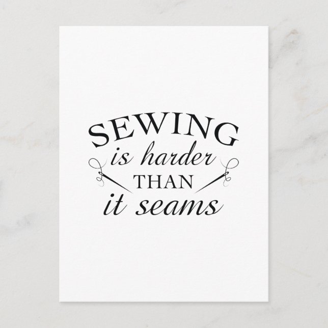 Sewing Is Harder Postcard (Front)