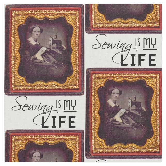Sewing Is My Life Fabric (Close Up)