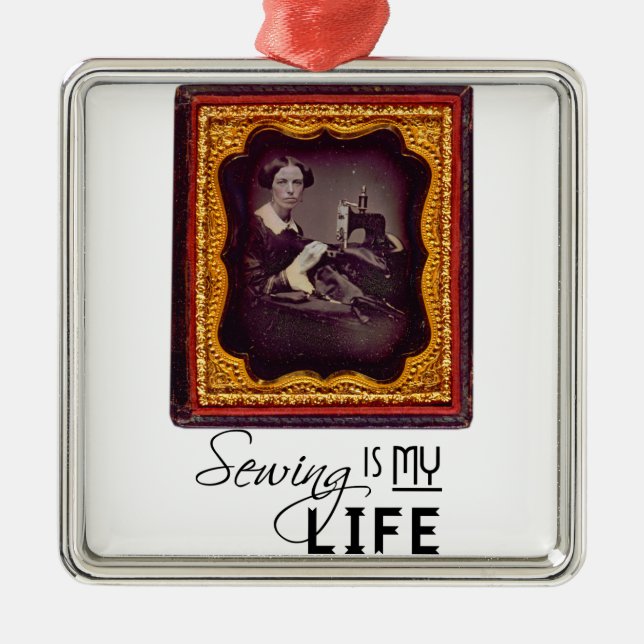 Sewing Is My Life Metal Tree Decoration (Front)