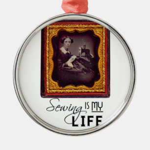 Sewing Is My Life Metal Tree Decoration