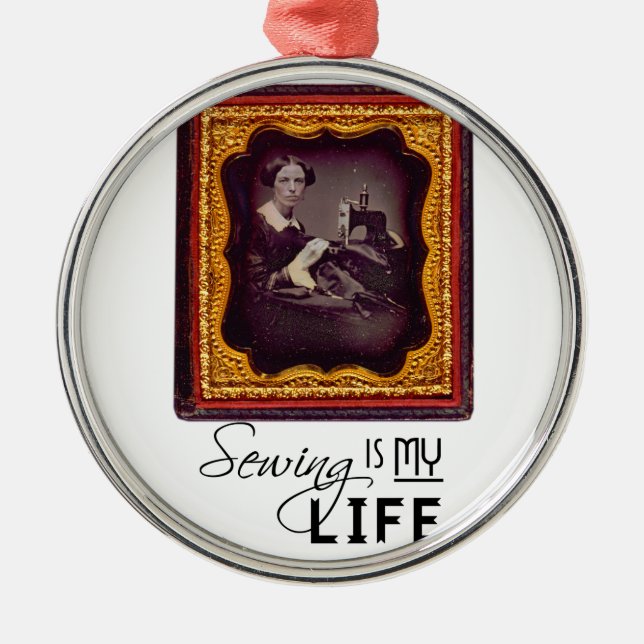 Sewing Is My Life Metal Tree Decoration (Front)