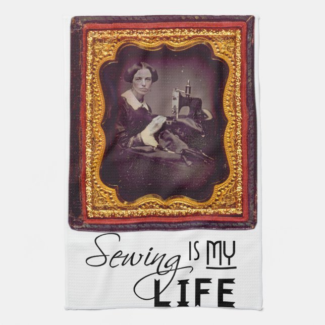 Sewing Is My Life Tea Towel (Vertical)