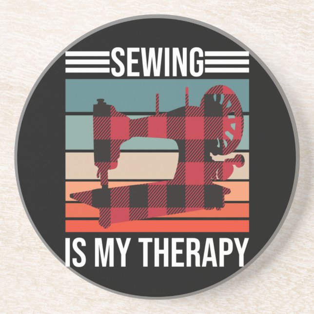 Sewing Is My Therapy Coaster (Front)