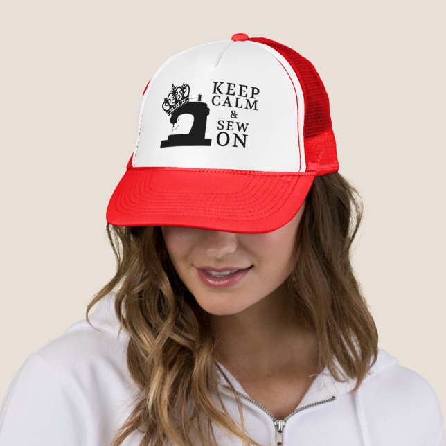 Sewing • Keep Calm Sew On Crafts Trucker Hat (In Situ)