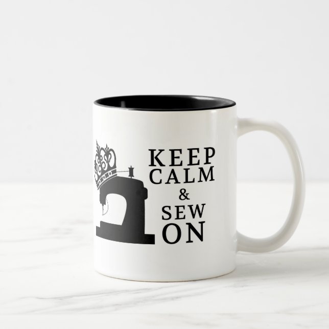 Sewing • Keep Calm Sew On • Crafts Two-Tone Coffee Mug (Right)