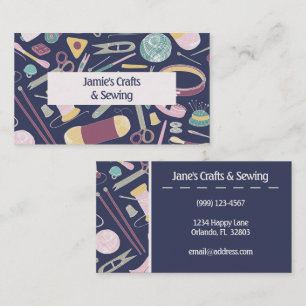 Sewing, Knitting, Crafts, Needlework Business Card