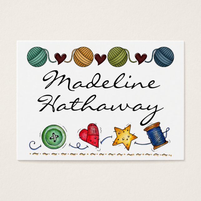 Sewing / Knitting Enclosure Card / Tag by SRF (Front)