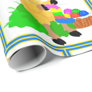 Sewing Knitting Sheep Mothers Day Birthday Wrapping Paper