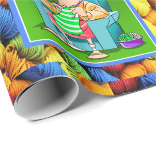 Sewing Knitting Yarn Woman Mothers Day Birthday Wrapping Paper