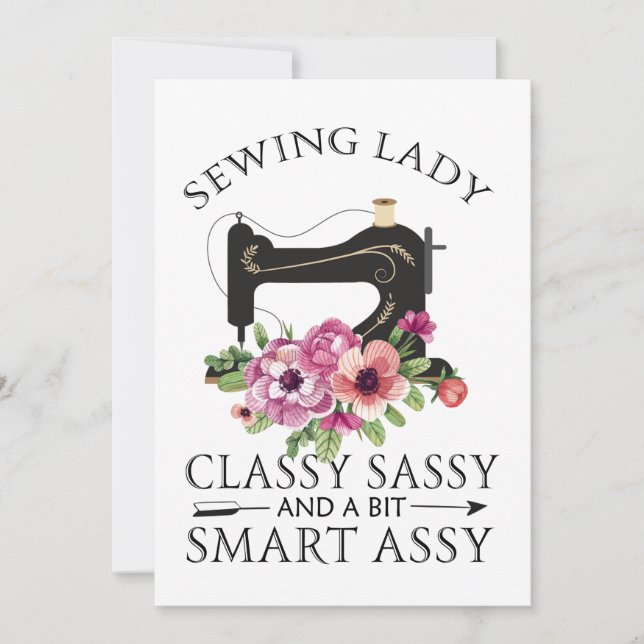 Sewing Lady Class Sassy And A Bit Smart Assy Save The Date (Front)