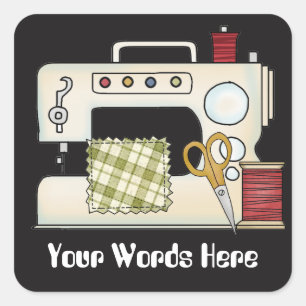 Sewing machine add words crafting sticker
