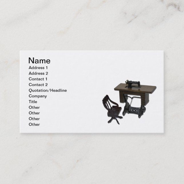 Sewing Machine and Chair Business Card (Front)