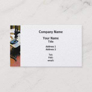 Sewing Machine and Cloth - Platinum Finish Business Card