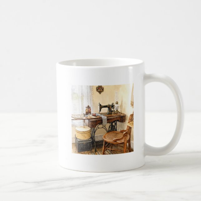 Sewing Machine and Thread Carousel Coffee Mug (Right)