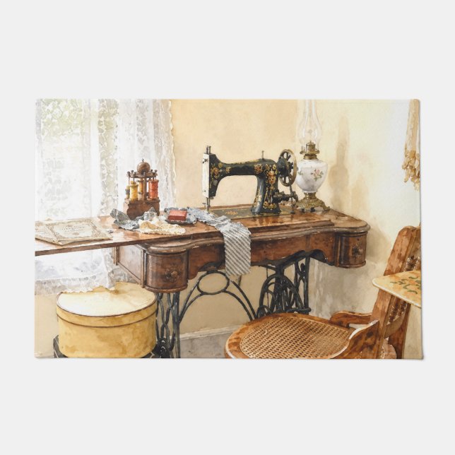 Sewing Machine and Thread Carousel Doormat (Front)