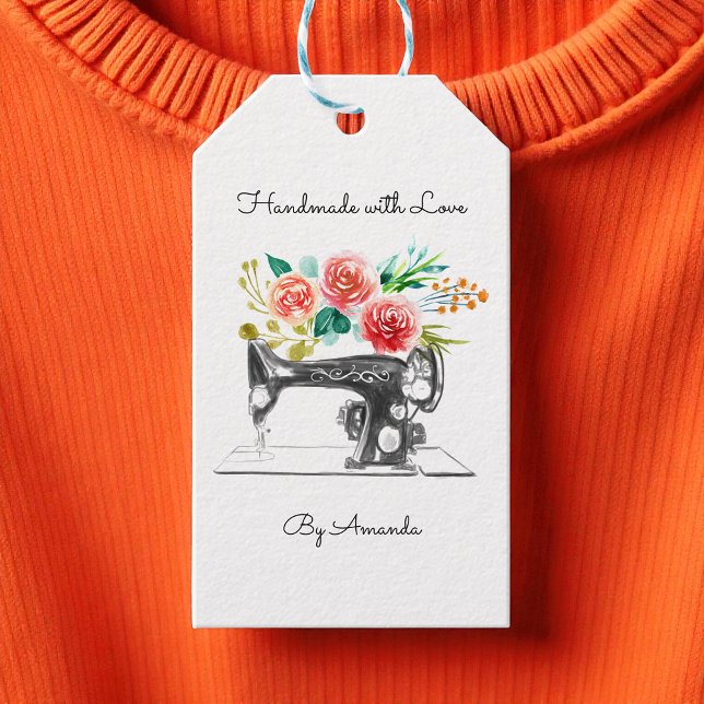 Sewing Machine Black Tailor Dressmaker Gift Tag (Creator Uploaded)